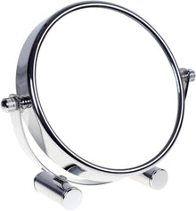 Kosmetik Standspiegel 360° drehbar 5x Vergrößerung Silber