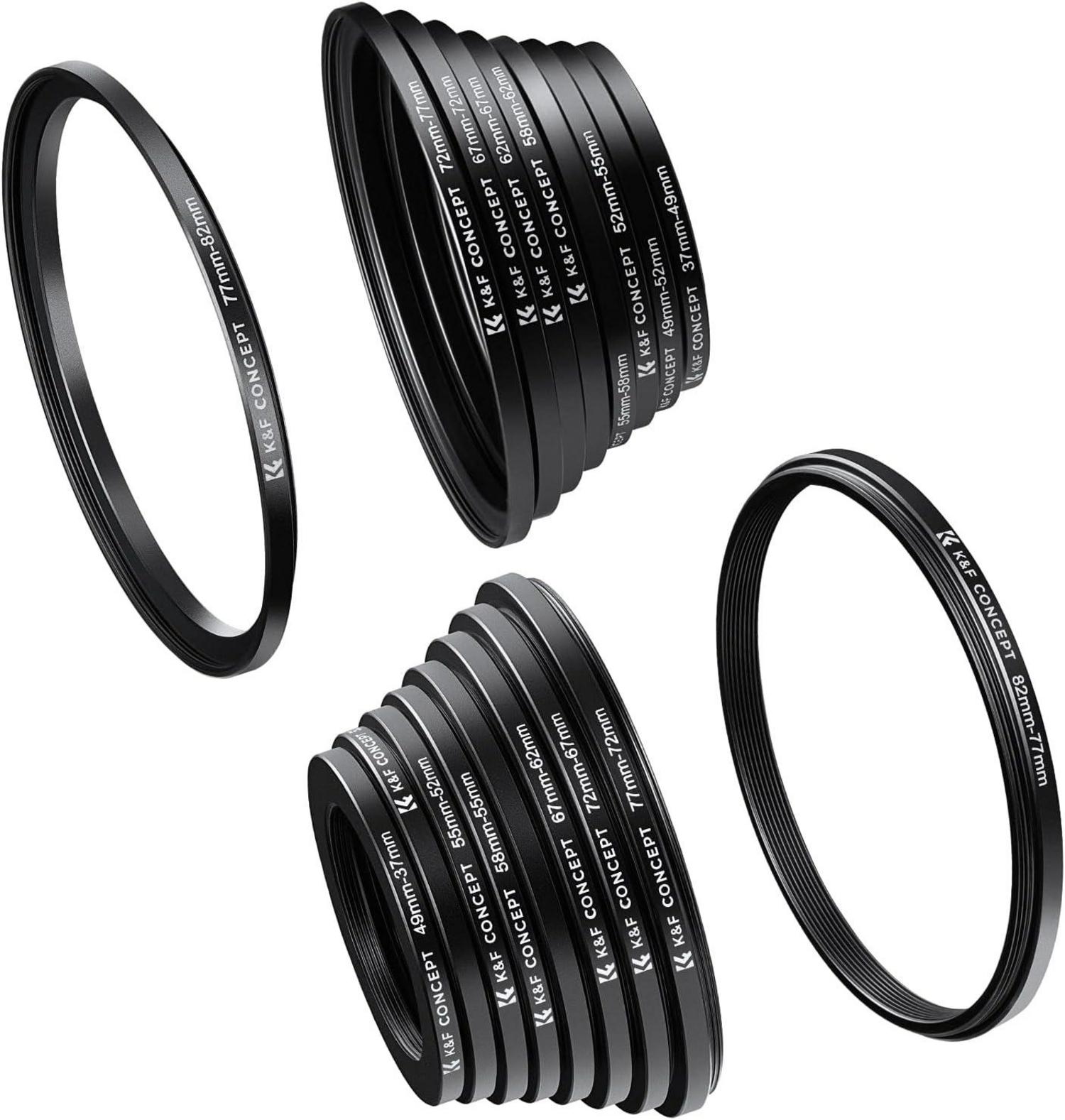 Filteradapter Set 18-teilig für Kamera Objektivringe