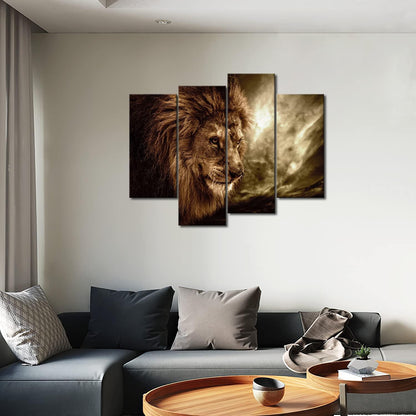 Löwe Leinwand Bilder 4-teilig Wandbilder Wohnzimmer 12x26 12x35