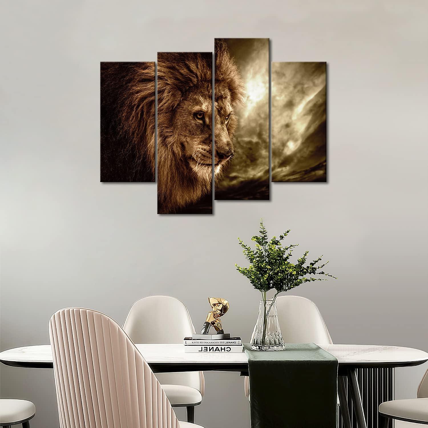 Löwe Leinwandbilder Wohnzimmer Schlafzimmer Deko Wandkunst