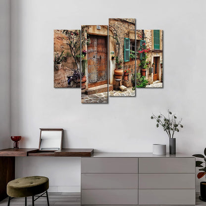 Toskanische italienische rustikale Wandkunst Leinwandbilderset