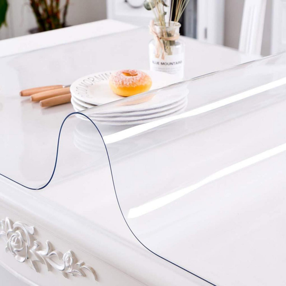 PVC Tischdecke Transparent Rechteck 85x180cm - Schutzfolie