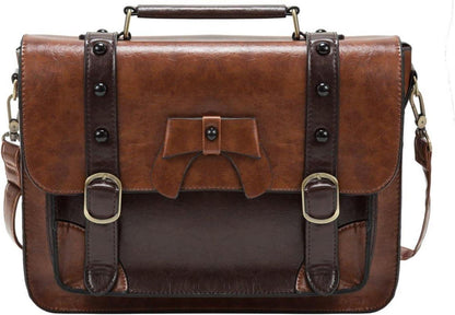 Vintage Umhängetasche Damen Schultertasche Handtasche 32,5x25,4x8,9cm
