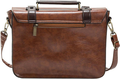 ECOSUSI Umhängetasche Vintage Damen Schultertasche Handtasche Rot 32,5x25,4x8,9