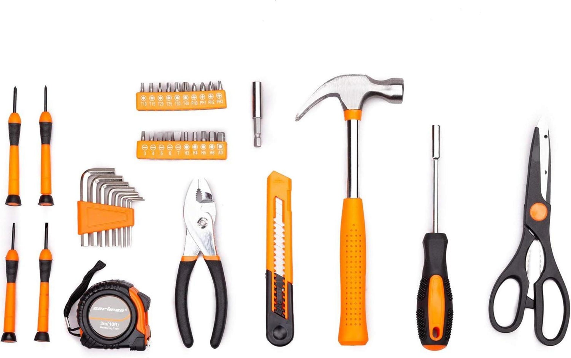 39-teiliges Werkzeugset in Orange - Handwerkzeug Set mit