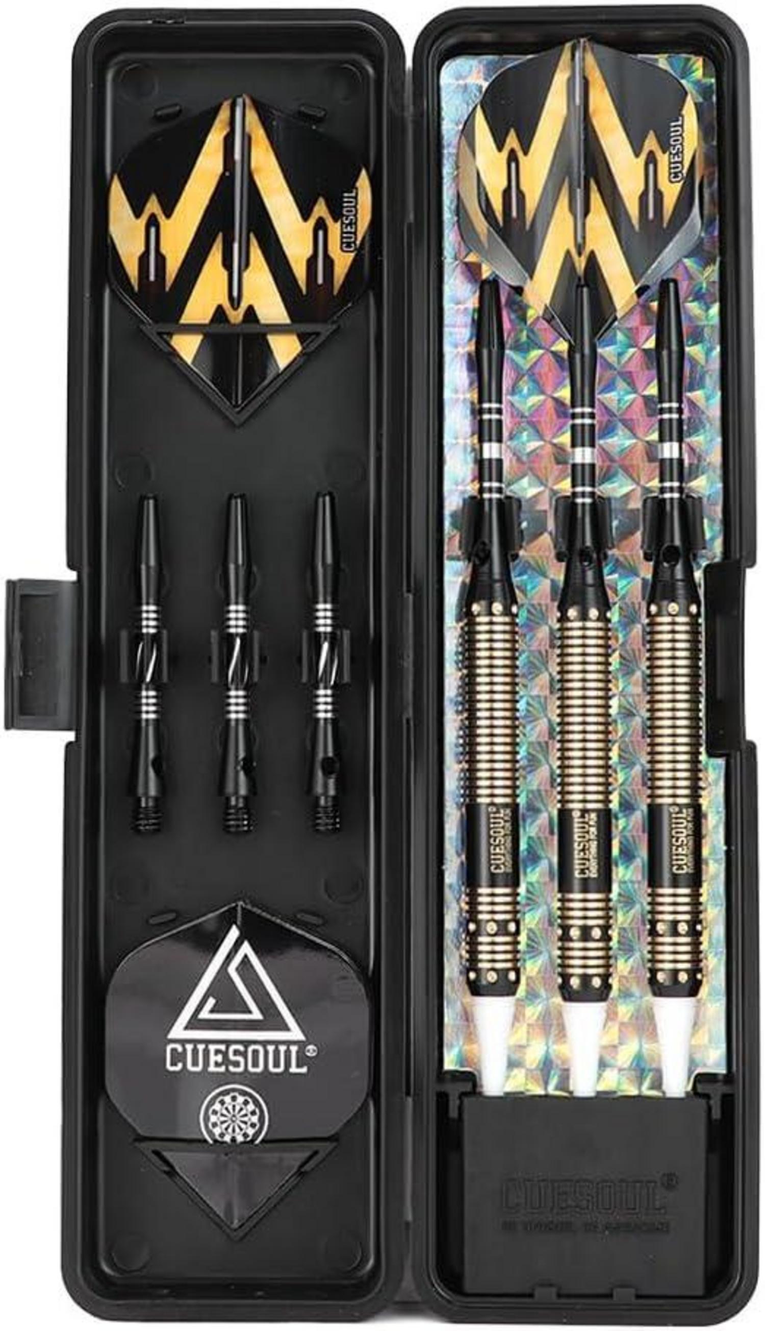 CUESOUL 16g Soft Tip Dart Set with Slim Case and Accessories