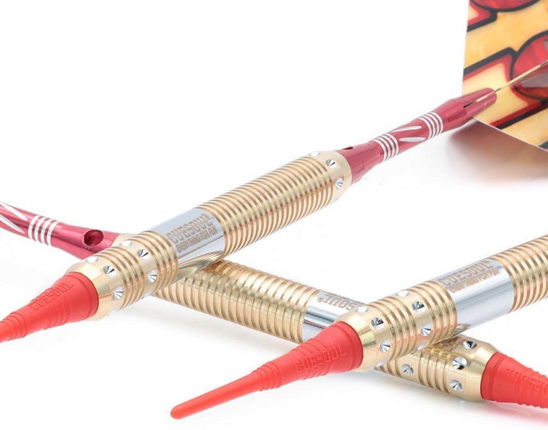 CUESOUL 16g Soft Tip Darts Set + Slim Case & 4 Shafts - STBS080