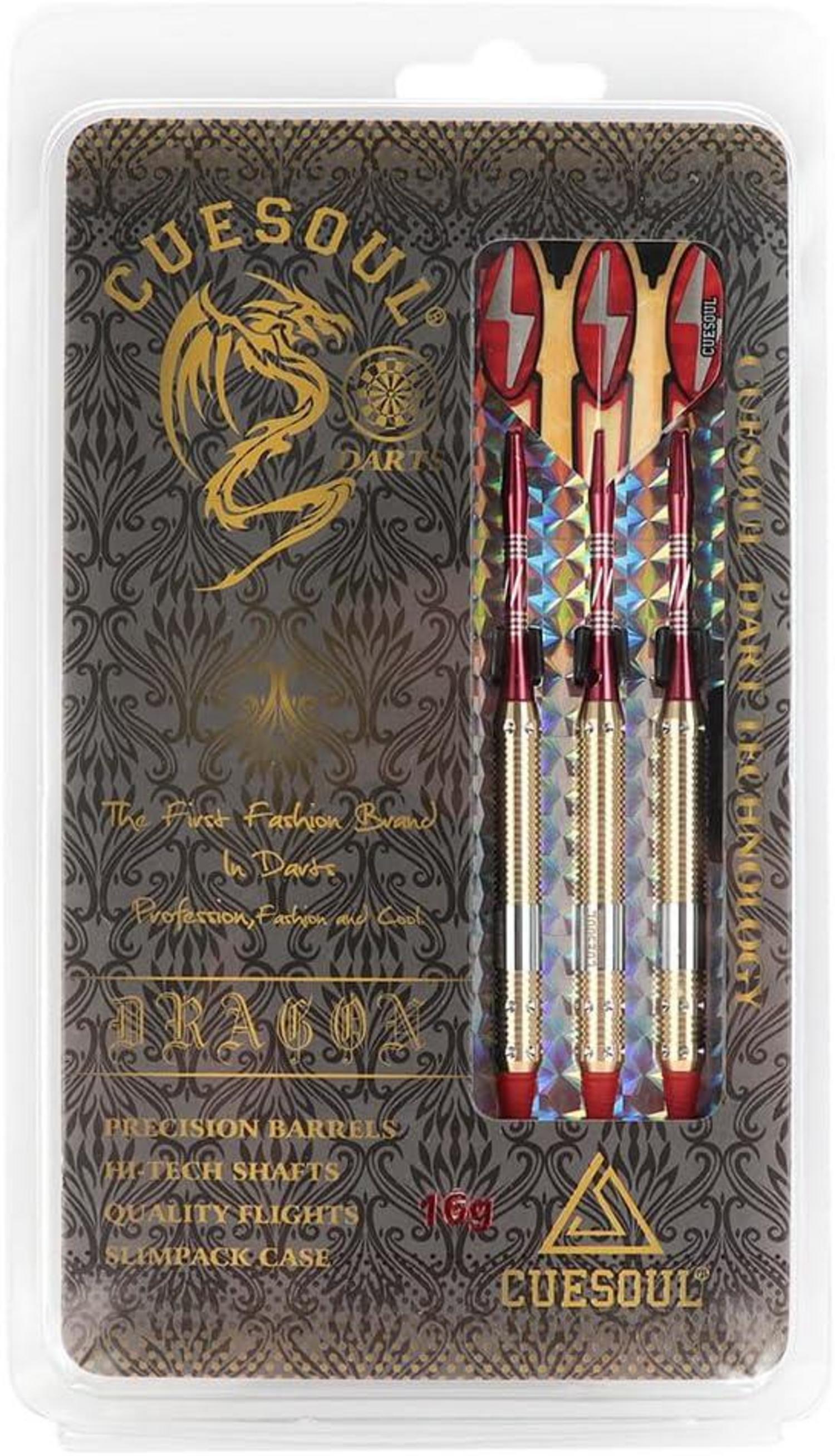 CUESOUL 18 Gramm Soft Tip Darts Set mit Slim Case - 2 Dart Sets & 3 Barrel