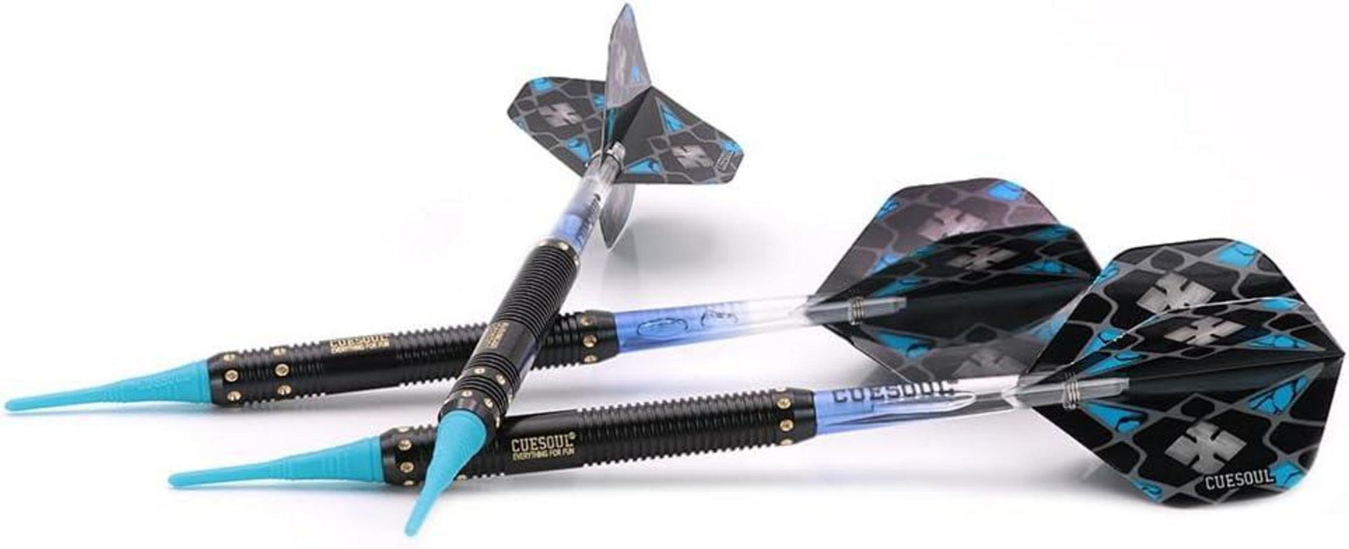 16 Gramm Soft Tip Darts mit Slim Case und 2 Satz Dart Wellen