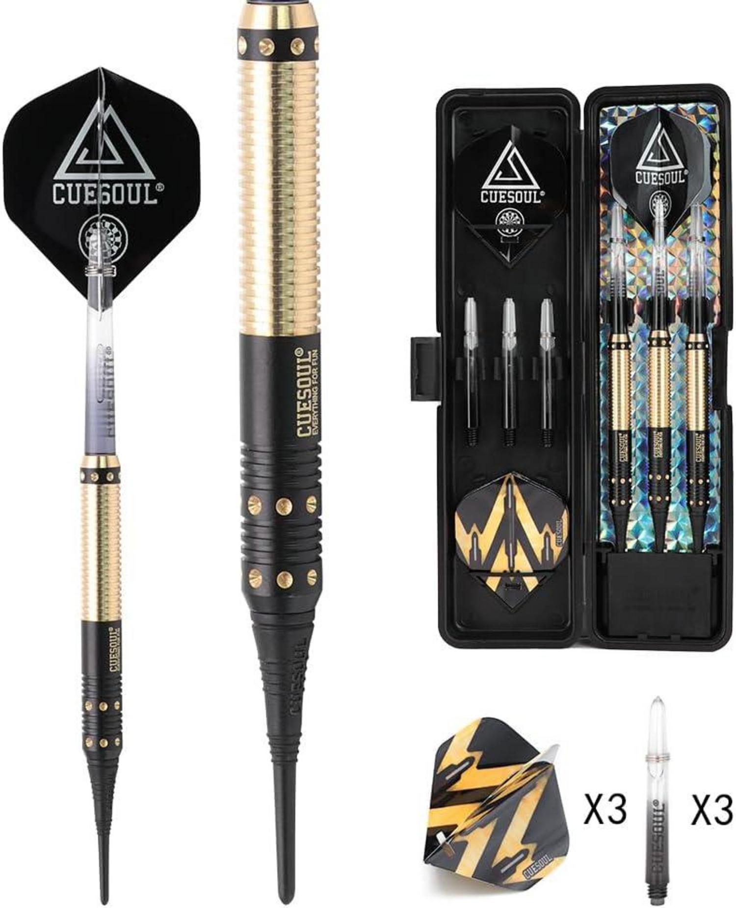 Soft Tip Darts Set 3er 16g Barrel Slim Case & Zubehör
