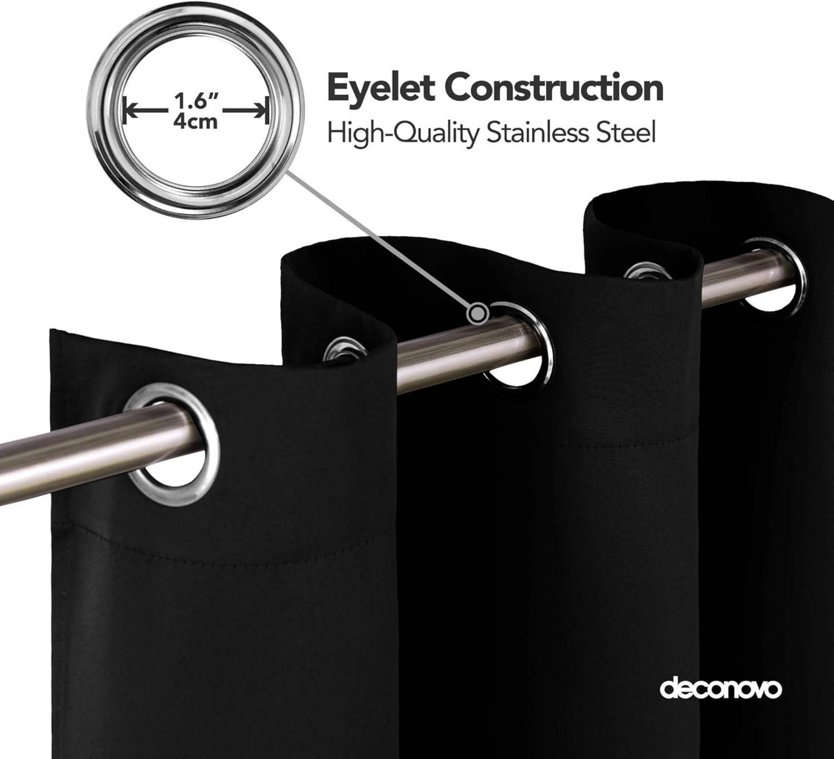 Deconovo Vorhänge Verdunkelungsgardinen Ösen Thermogardine Kälteschutz 229x168cm Schwarz 2er Set