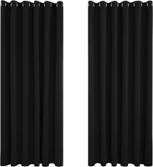 Blickdichte Vorhänge Kälteschutz 229x229 cm Schwarz 2er Set
