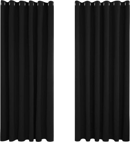 Blickdichte Vorhänge Kälteschutz 229x229 cm Schwarz 2er Set
