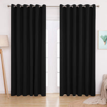 Schwarze Blickdichte Kälteschutz Gardinen, 2er Set, 229x229