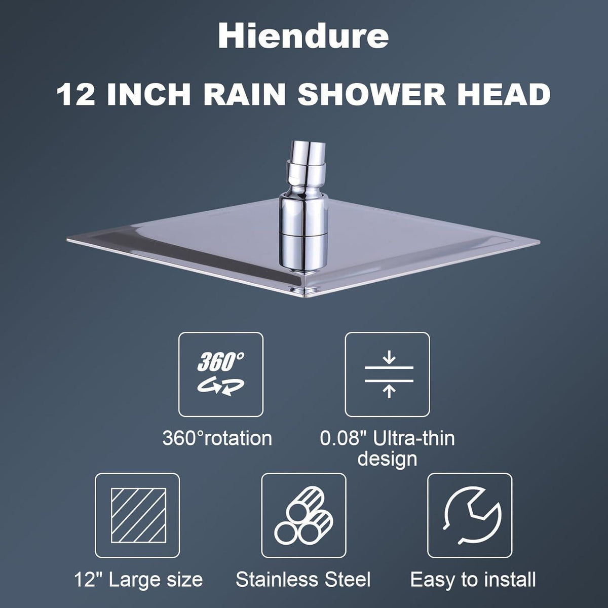 XXL Edelstahl Regendusche 30cm mit Anti-Kalk-Düsen