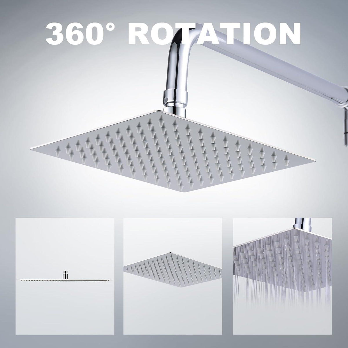 XXL Edelstahl Regendusche 30cm mit Anti-Kalk-Düsen