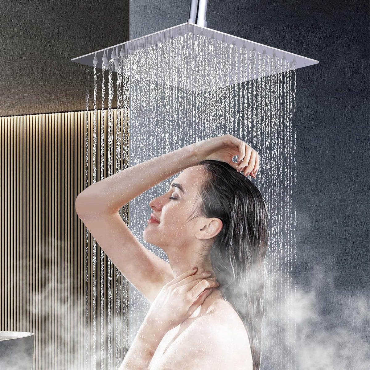 XXL Edelstahl Regendusche 30cm mit Anti-Kalk-Düsen