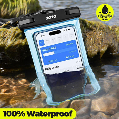 Wasserdichte Handyhülle für Smartphones bis 7 Zoll, Blau