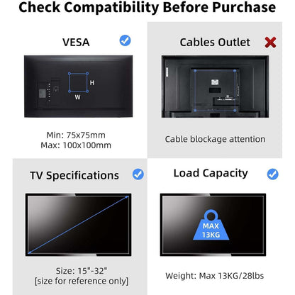 TV Wandhalterung Schwenkbar Neigbar Drehbar für 15-32 Zoll