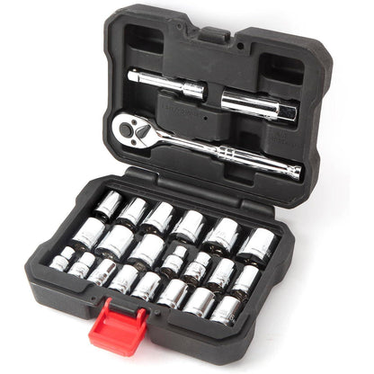 WORKPRO 24-tlg. Steckschlüsselsatz Umschaltknarre Steckschlüssel Werkzeugkasten