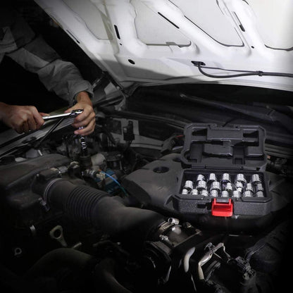 WORKPRO 24-tlg. Steckschlüsselsatz Umschaltknarre Steckschlüssel Werkzeugkasten