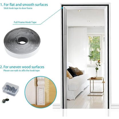 Fliegengitter Tür Magnet Insektenschutz 90x210cm Schwarz