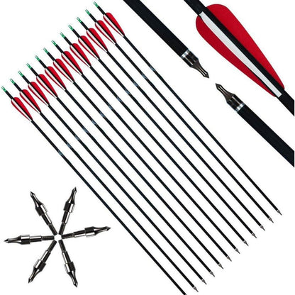 Huntingdoor 12er 30 Zoll Carbonpfeile Erwachsene Jagdpfeile