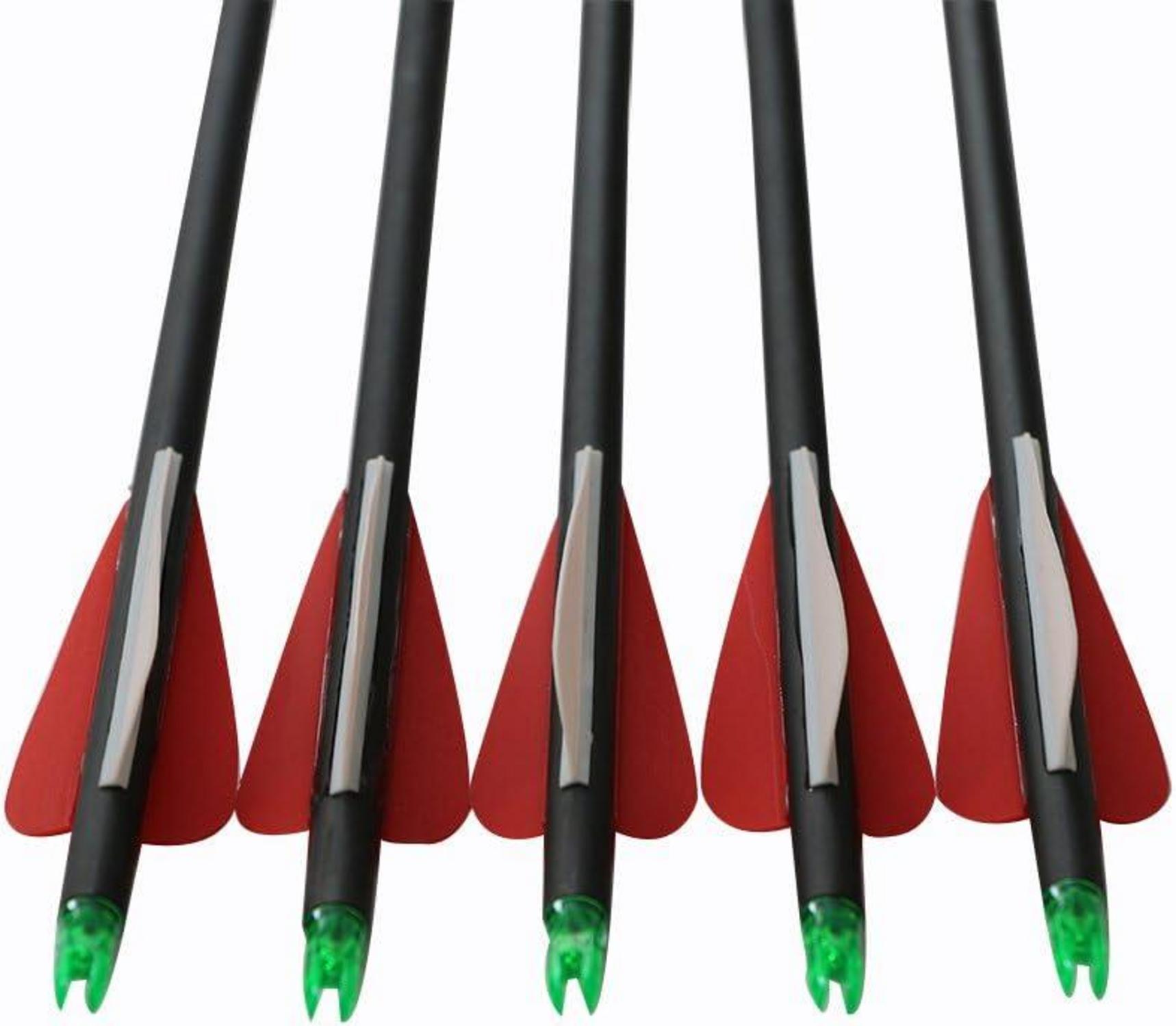 12er Carbonpfeile 30 Zoll für Bogenschießen Erwachsene Jagdpfeile Rot