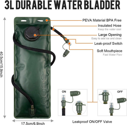 G4Free Trinkrucksack Taktischer Hydration Pack 3 L Wasserblase Radfahren Laufen