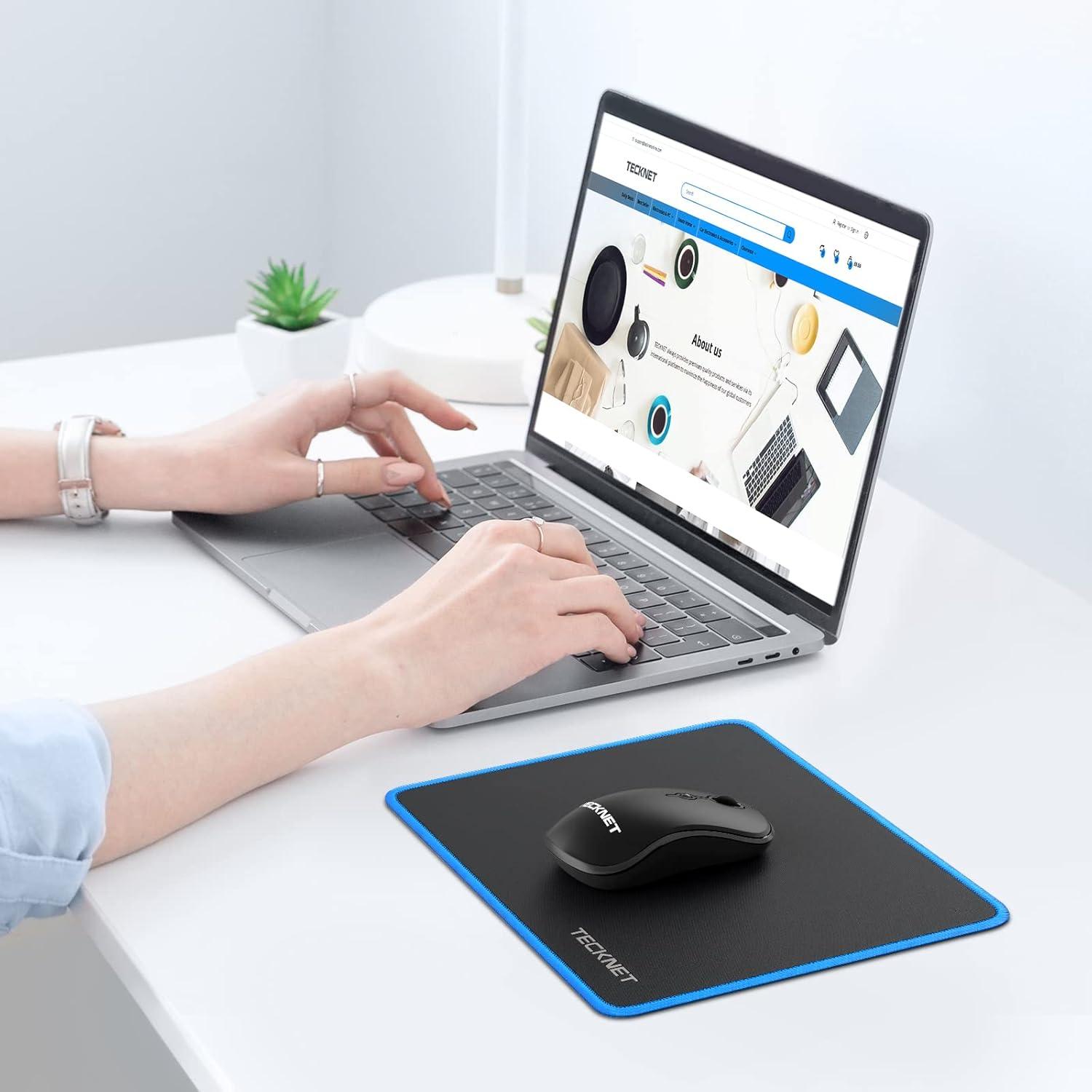 TECKNET Gaming Mousepad 27x21 cm Wasserdicht Rutschfest Gummi PC Büro Blau