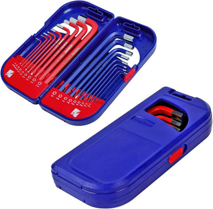 WORKPRO Innensechskantschlüssel Set 18 tlg. Metrisch & Zoll 1,5-10 mm