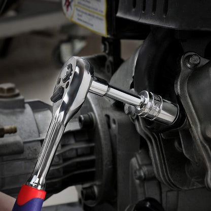 WORKPRO Steckschlüsselsatz 14tlg 4-13mm Cr-V Halter Verlängerung Umschaltknarre