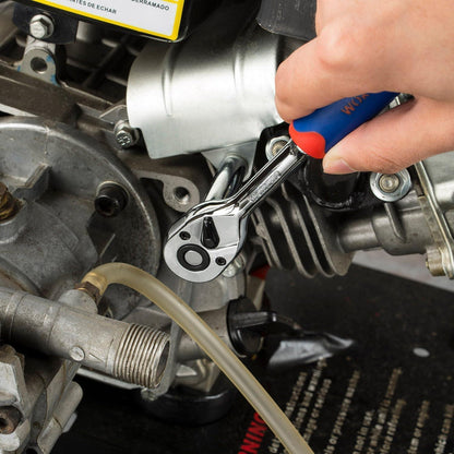 WORKPRO Steckschlüsselsatz 14tlg 4-13mm Cr-V Halter Verlängerung Umschaltknarre