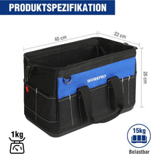 WORKPRO Elektriker Werkzeugtasche 40CM Wasserdicht 600D