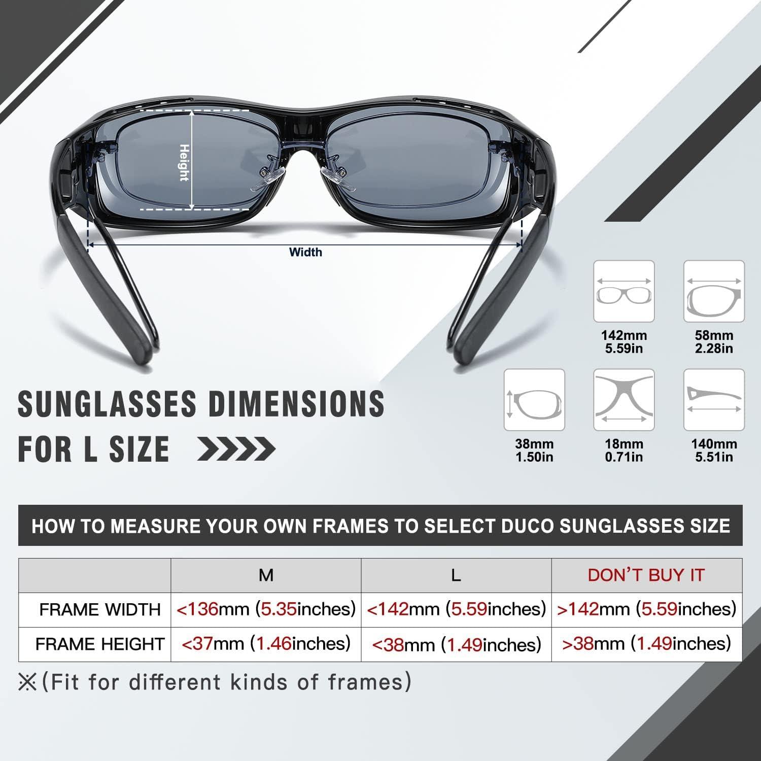 Polarisierte Überbrille DUCO 8953 Fit-over Brille Polbrille 8953 L