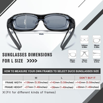 Polarisierte Überbrille DUCO 8953 Fit-over Brille Polbrille 8953 L