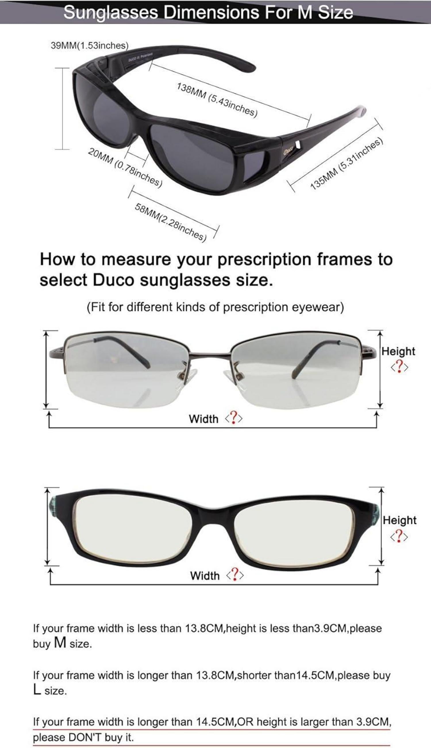 Polarisierte Überbrille UV400 Schutz Schwarz Grau