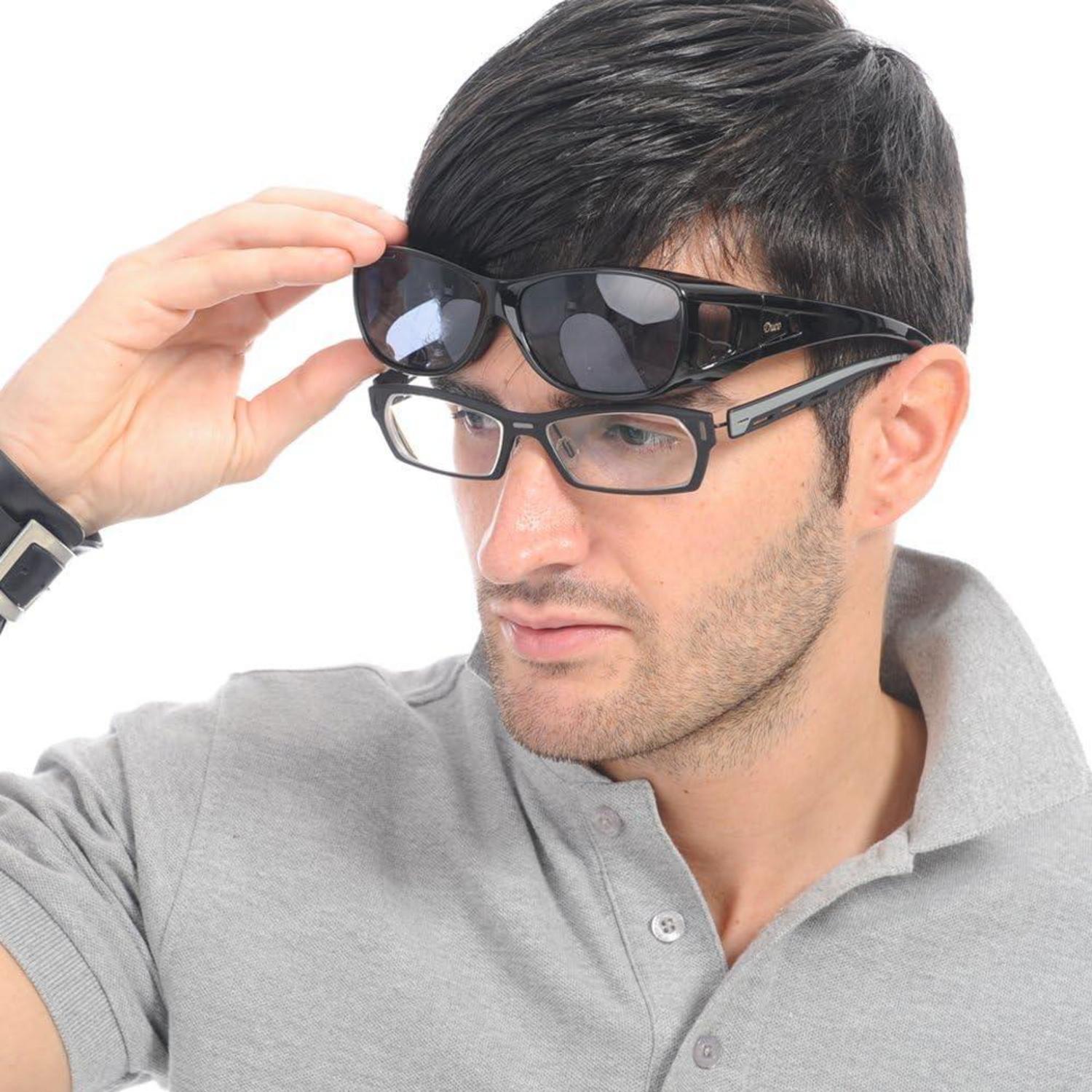 Polarisierte Überbrille für Brillenträger UV400 Schutz Schwarz Grau