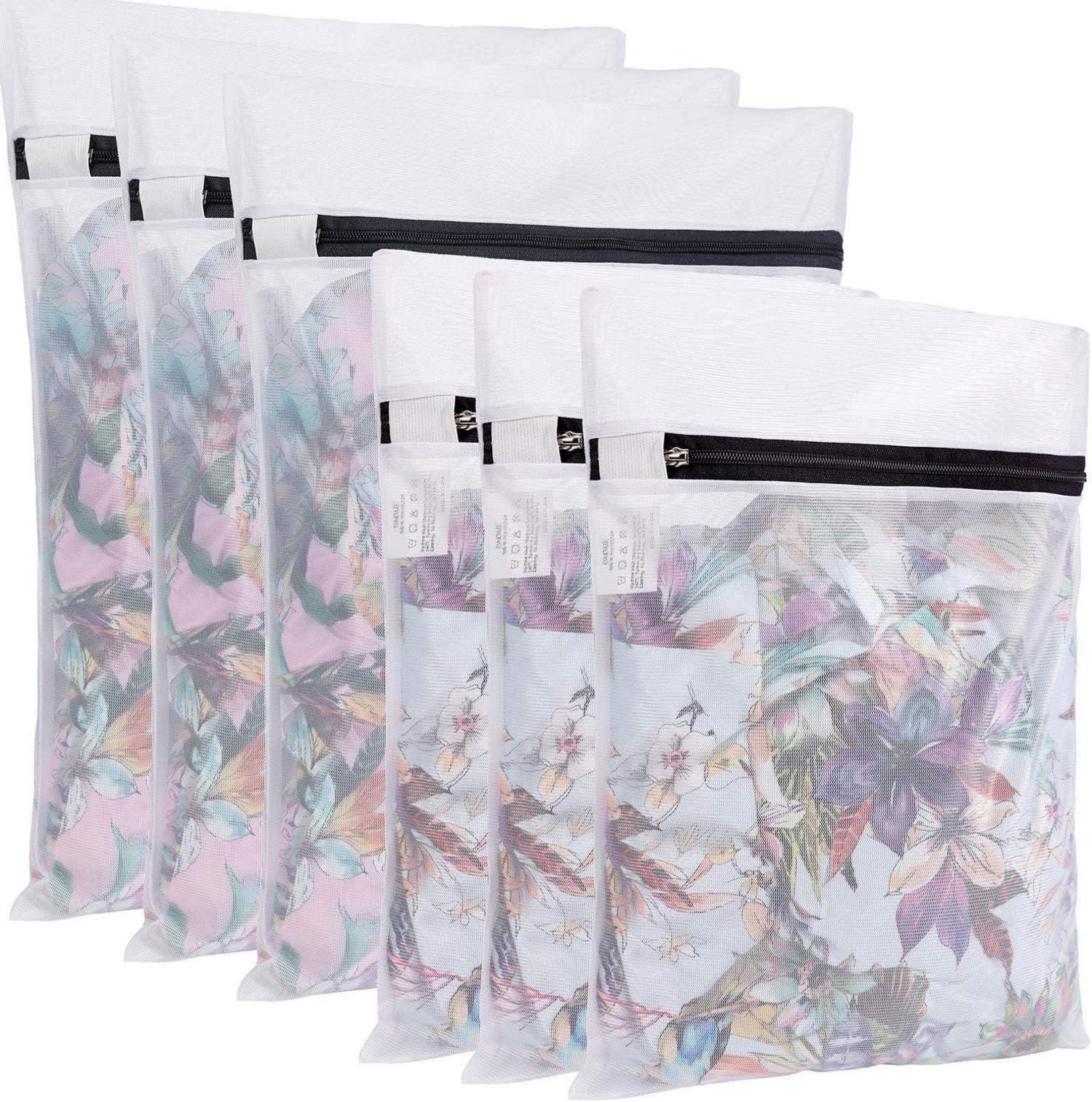 Mesh Wäschesäcke Waschmaschine Wäschenetz Wäschetasche 6er Set 3L 3M