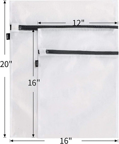 Mesh Wäschesäcke Waschbeutel Laundry Bag 6er Set - Weiß 3L