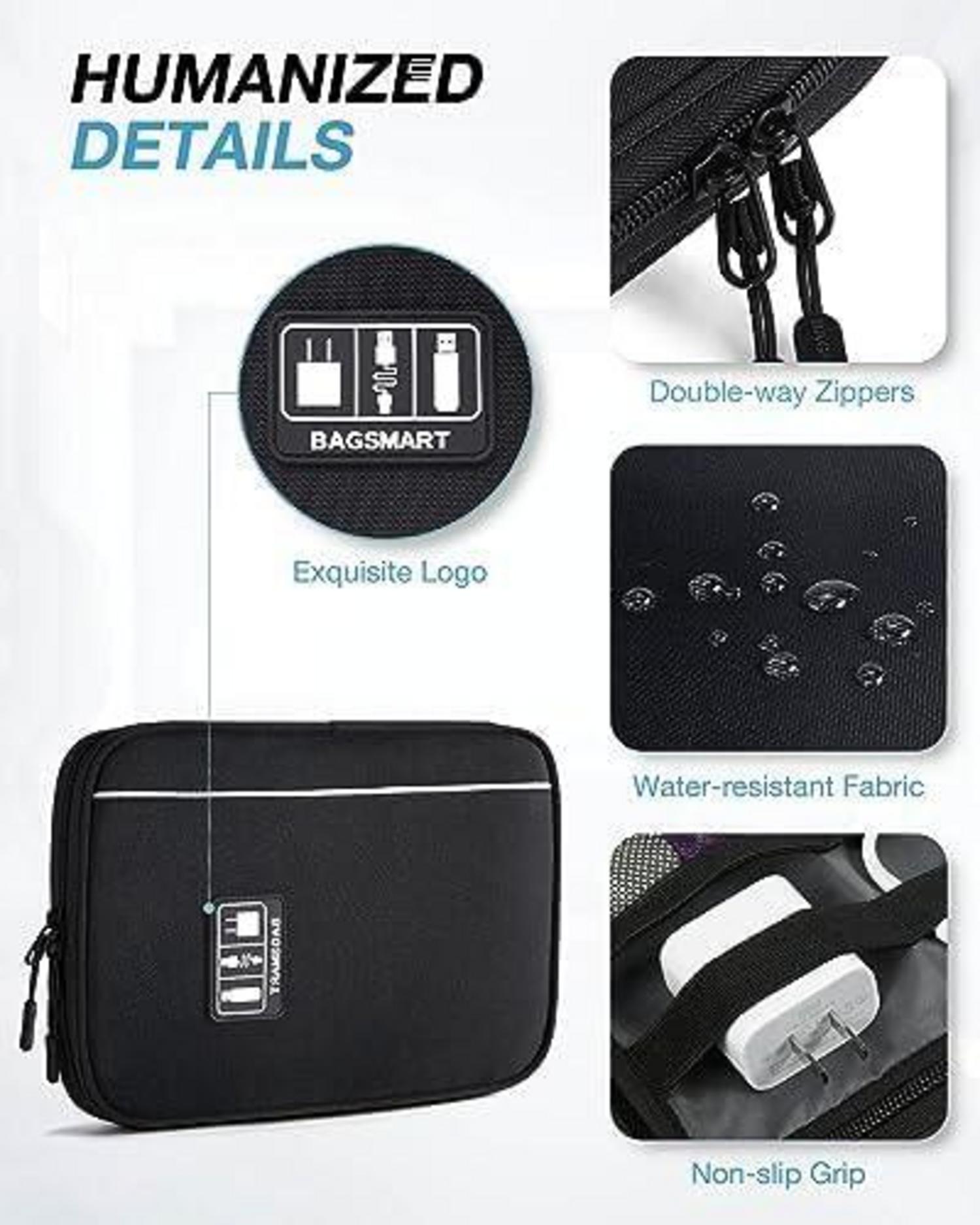 Elektronische Tasche für Handy Powerbank USB Sticks SD Karten organisieren Schutz wasserabweisend mit Polsterung 24x17cm 140g