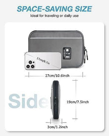 Elektronische Tasche für Reise, Handy, Ladekabel, Powerbank - Grau