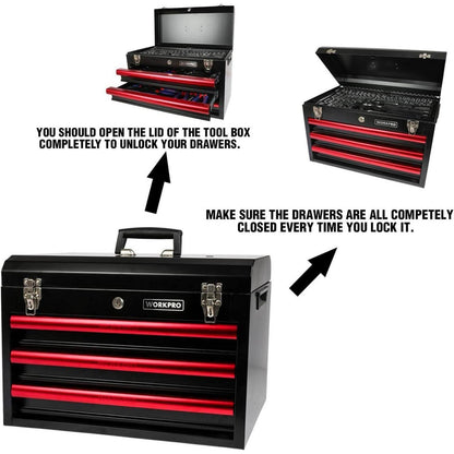 WORKPRO Werkzeugkoffer 408tlg. mit Metall Schubladen - Heavy