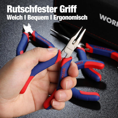 WORKPRO Mini-Zangen-Set 5-teilig mit Organizer-Tasche