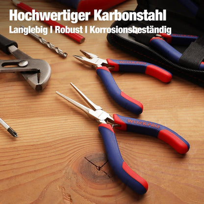 WORKPRO Mini-Zangen-Set 5-teilig mit Organizer-Tasche