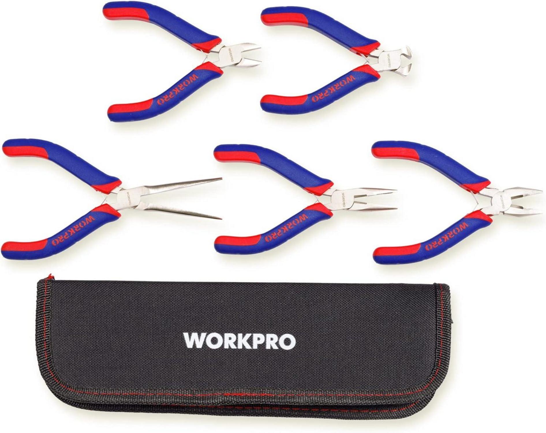 WORKPRO Mini Zangen Set 5-teilig praktische Aufbewahrung Tasche