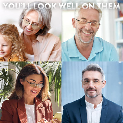 CGID Rahmenlose Lesebrille Aluminium-Magnesium rechteckig Dioptrien +1.0