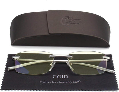 CGID Lesebrille rahmenlos Aluminium-Magnesium Dioptrien +1.25