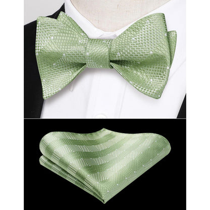 Herren Check Fliege Taschentuch Jacquard Hochzeit Set Blau