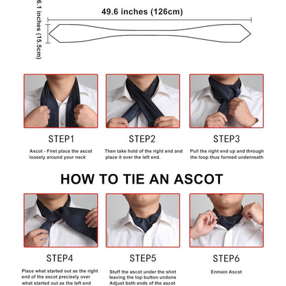 Herren Krawattenschal Paisley Ascot Hochzeit Business Set